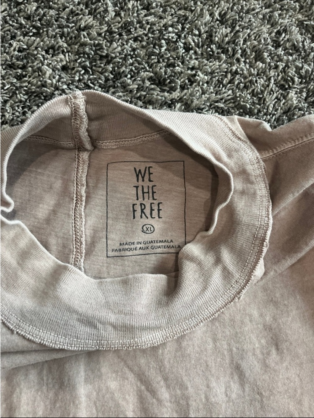 We The Free Free People Be Free Tee Taupe Tan Oversized Long Sleeve Top - XL - Picture 8 of 8